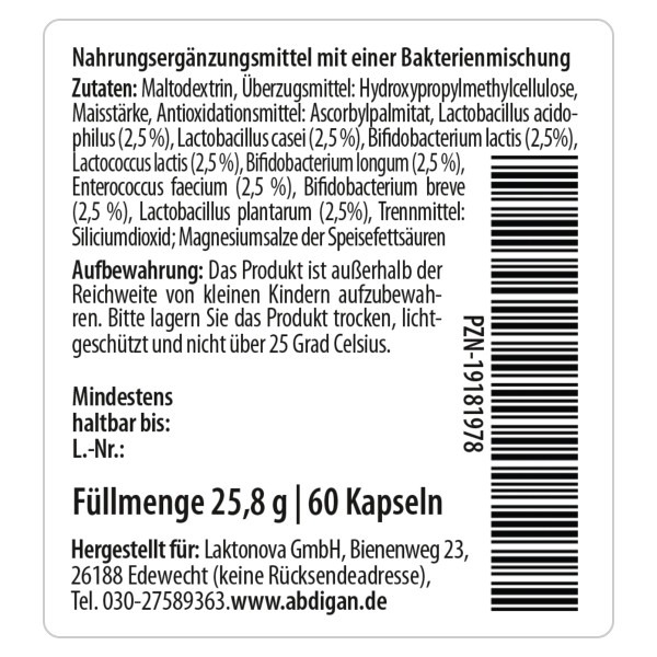 Abdigan Bakterienkulturen Etikett 2