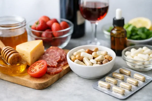Lebensmittel und Nahrungsergänzungsmittel für Histaminintoleranz.
